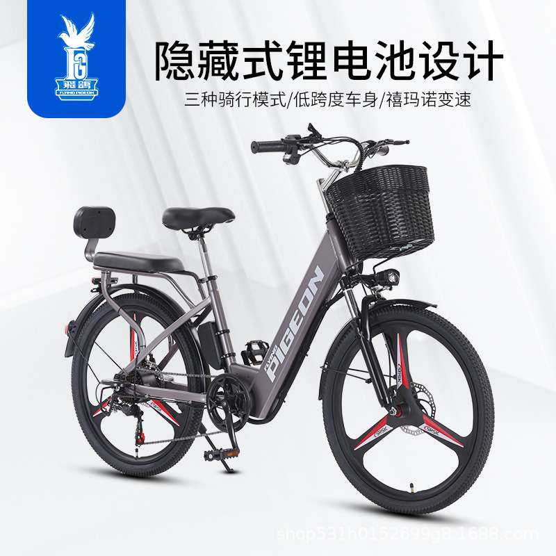 电助力自行车锂电车24寸山地车助力车3C国标电动自行车琦利电动