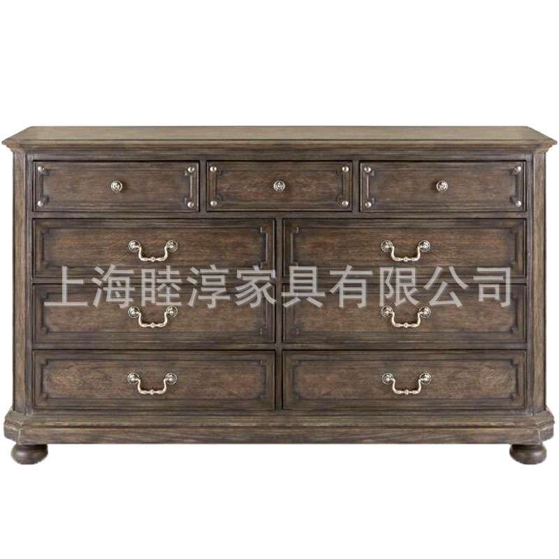 欧式简约新古典储物9斗柜地中海美式乡村装饰柜玄关柜梳妆台卧室