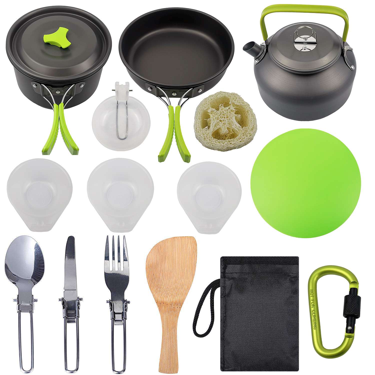 户外用品亚马逊新款户外野营套锅茶壶套餐便携烧水壶炊具锅具组合
