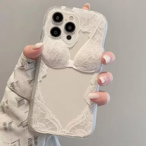 个性蕾丝苹果17promax手机壳iPhone16全包15透明14奶油13硅胶12软