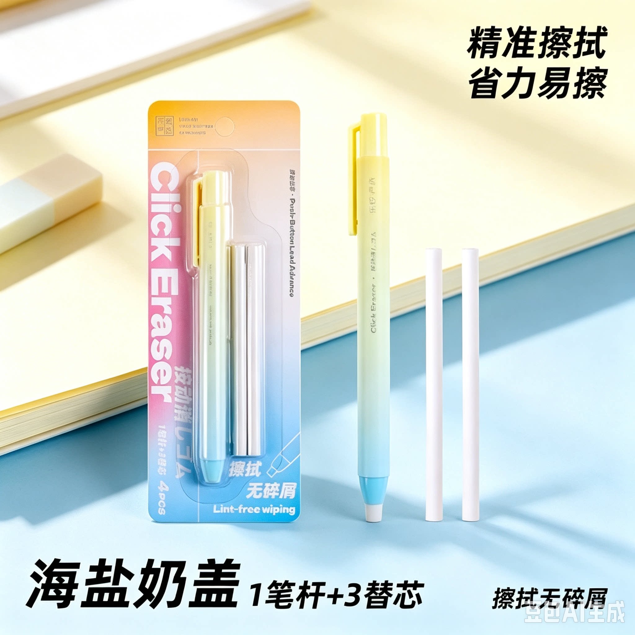 【老师推荐】按动磨砂橡皮笔多种字迹修改超细砂精准擦除橡皮CZ