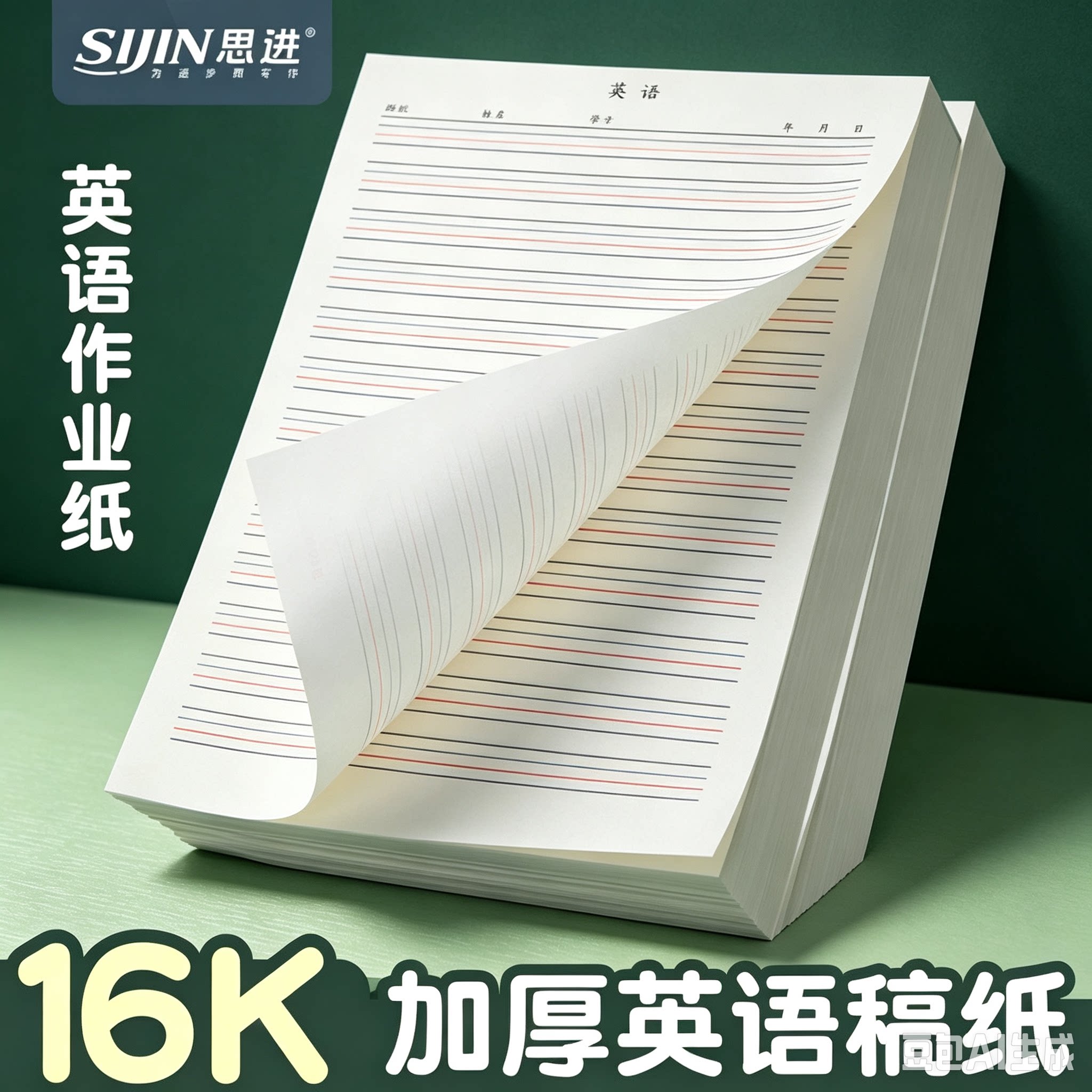英语听写纸拼音默写纸听写本加厚小学初中练习本句子单词笔记本CJ
