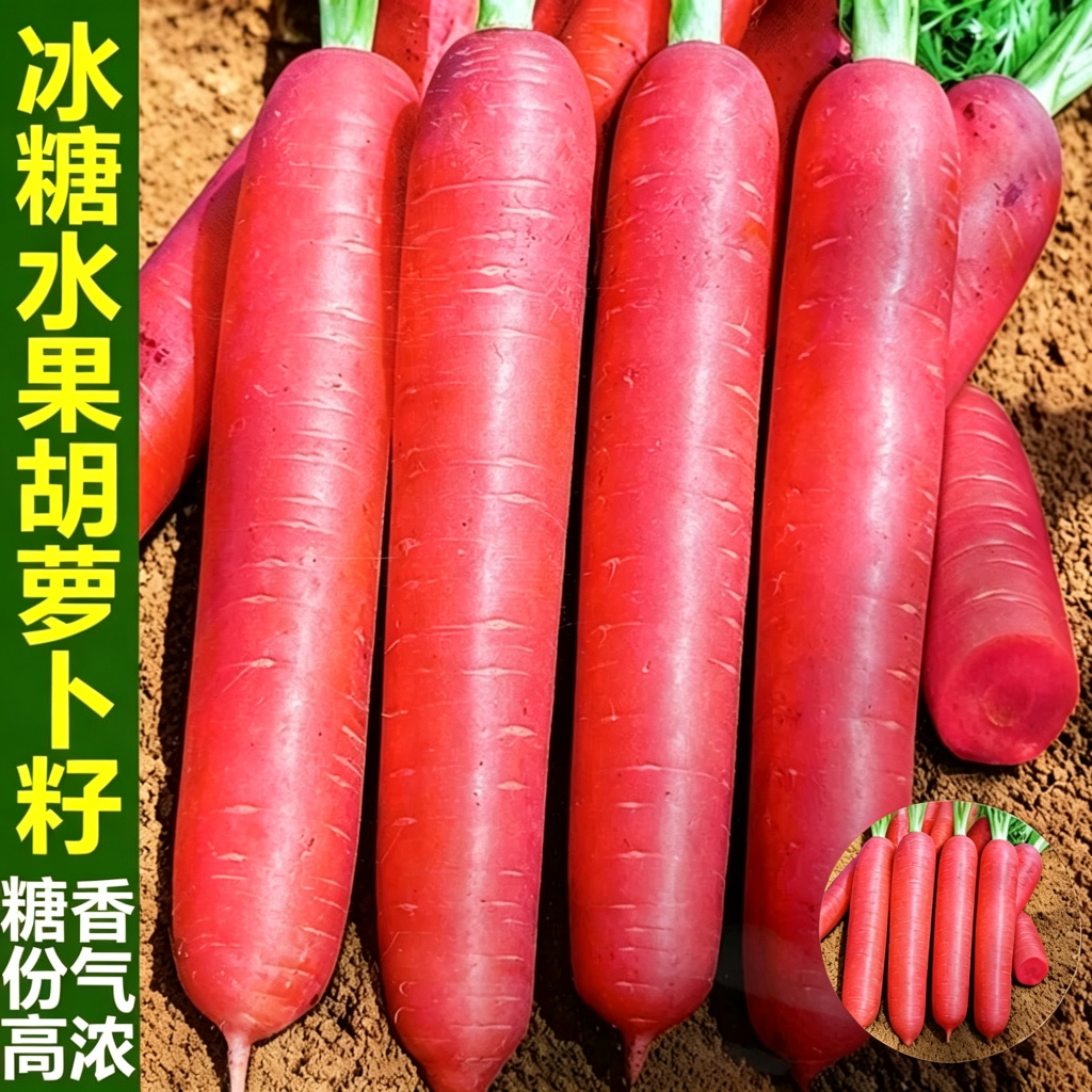 【限时立减50】糖心水果胡萝卜种子波玫瑰红三红胡萝卜种籽甜脆YS