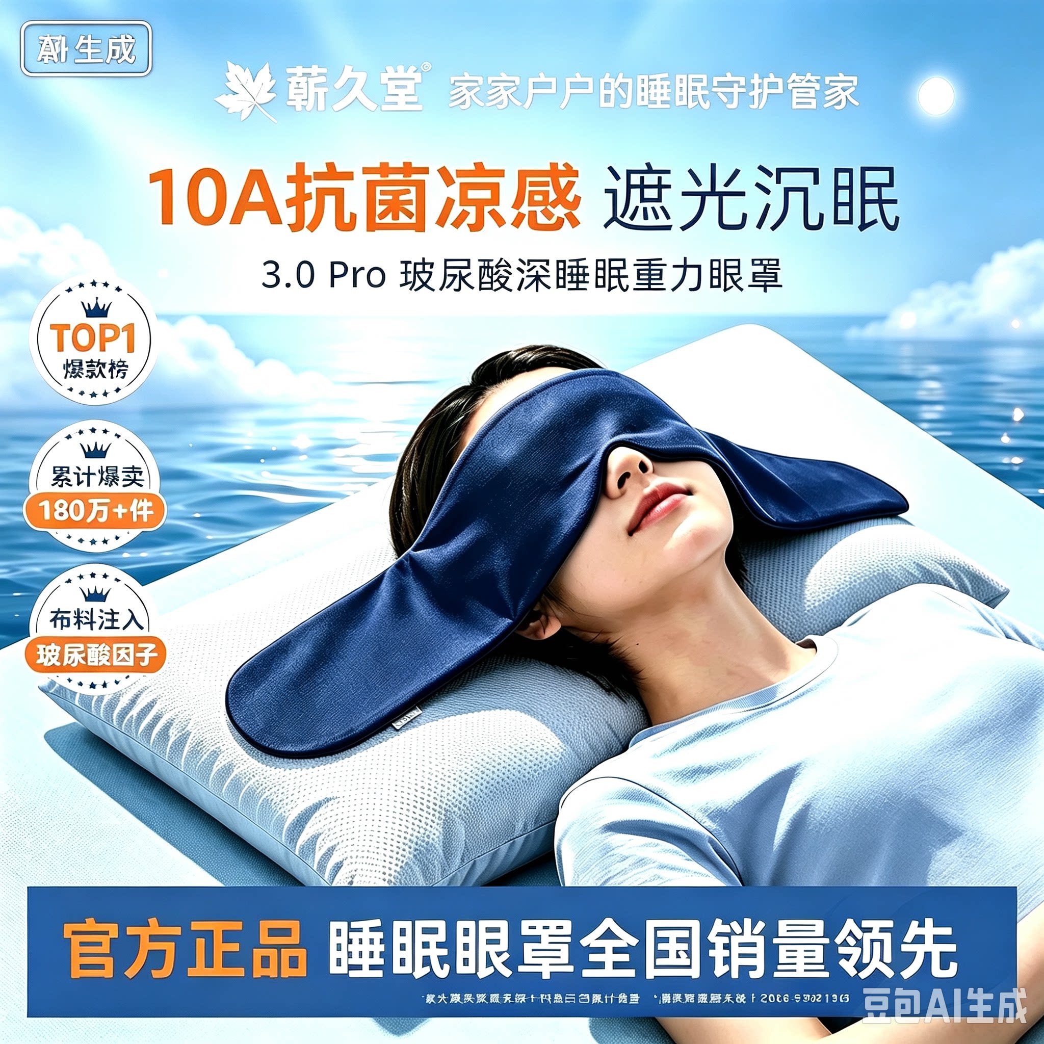重力眼罩舒缓双眼紧绷感舒适亲肤深度睡眠成人睡觉冰丝眼罩CZ