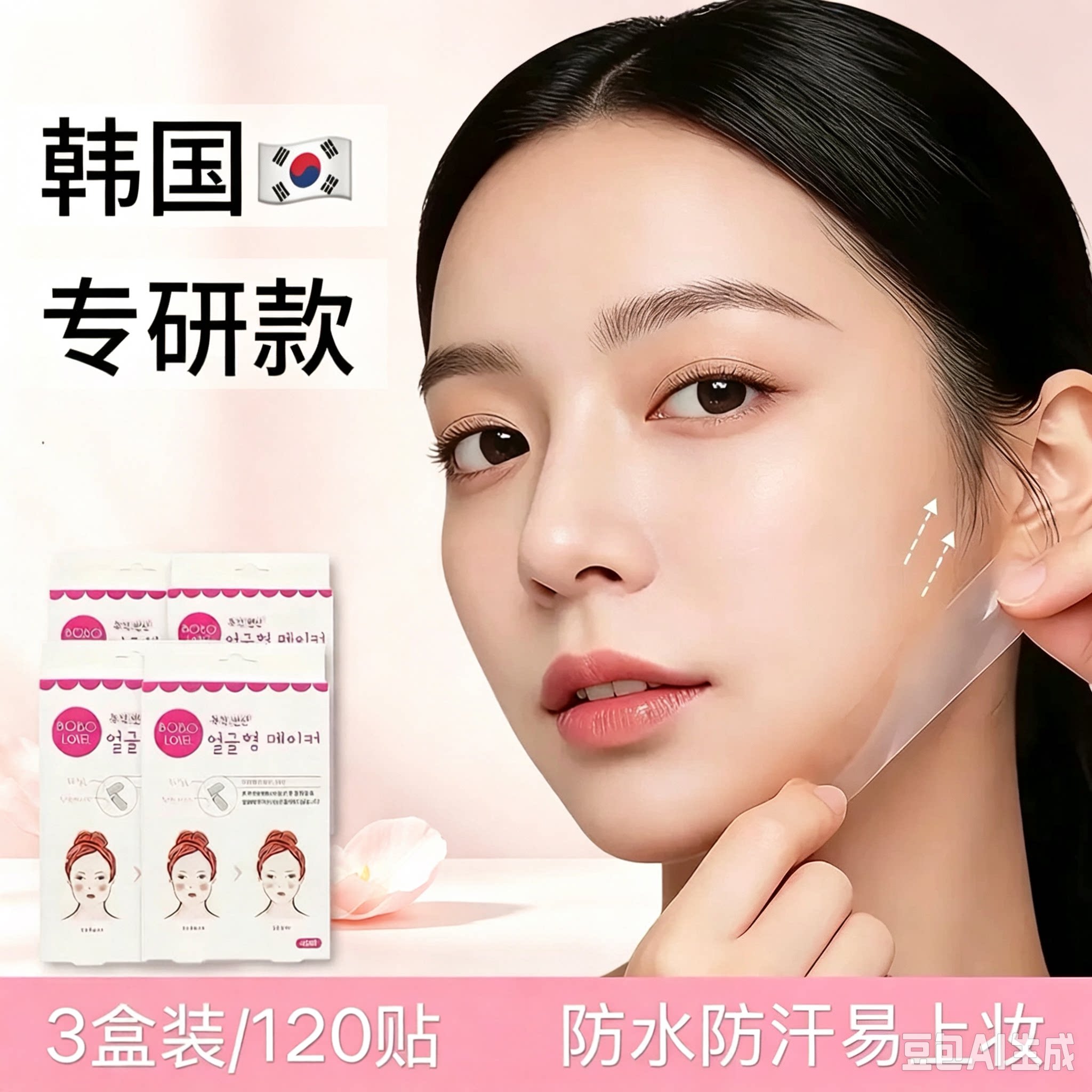 韩国女生都在用的小v脸神器!居家日用隐形面部提拉小脸贴工具YS