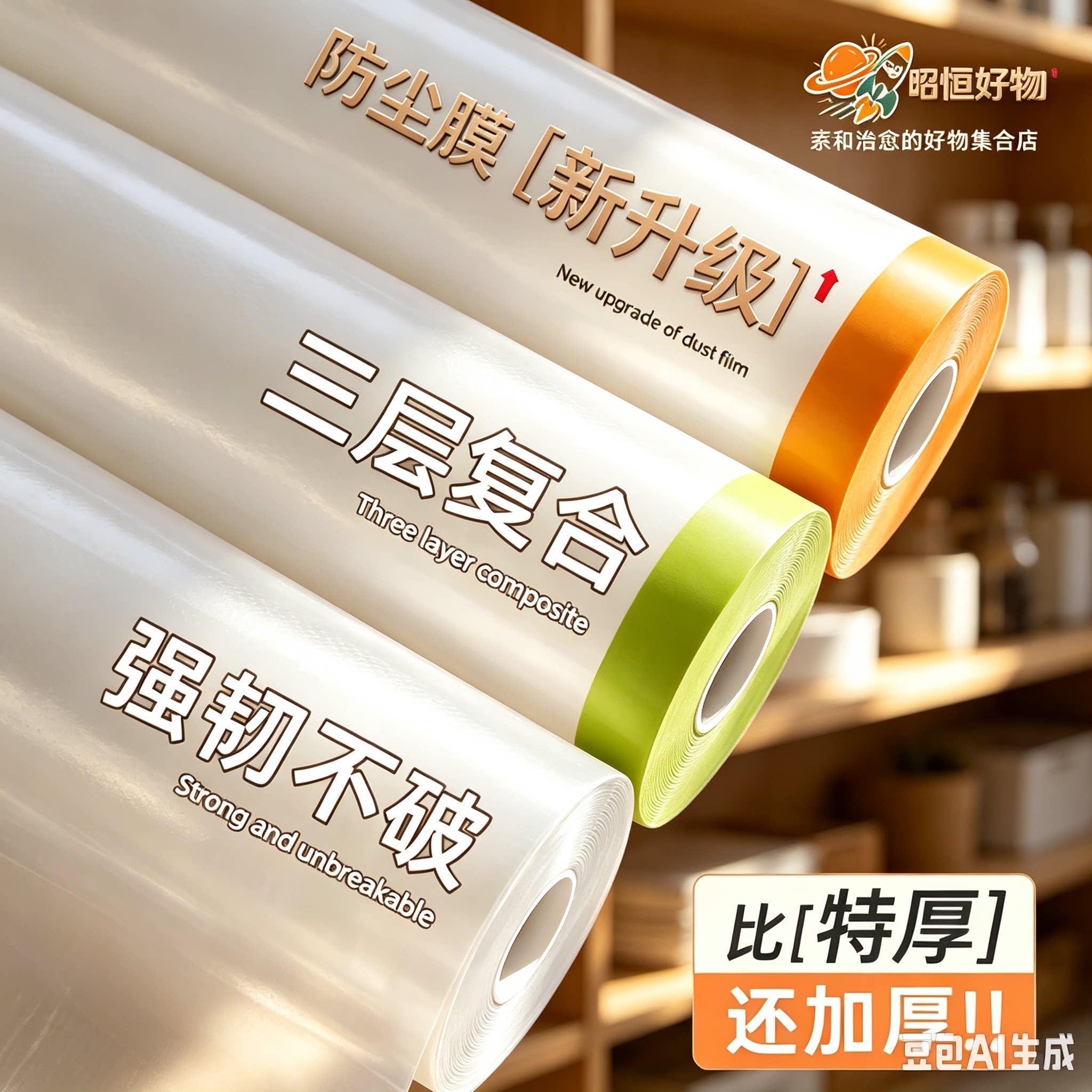 【寝室专用】防尘膜遮盖灰尘装修宿舍防尘罩遮床沙发盖布保护膜CJ