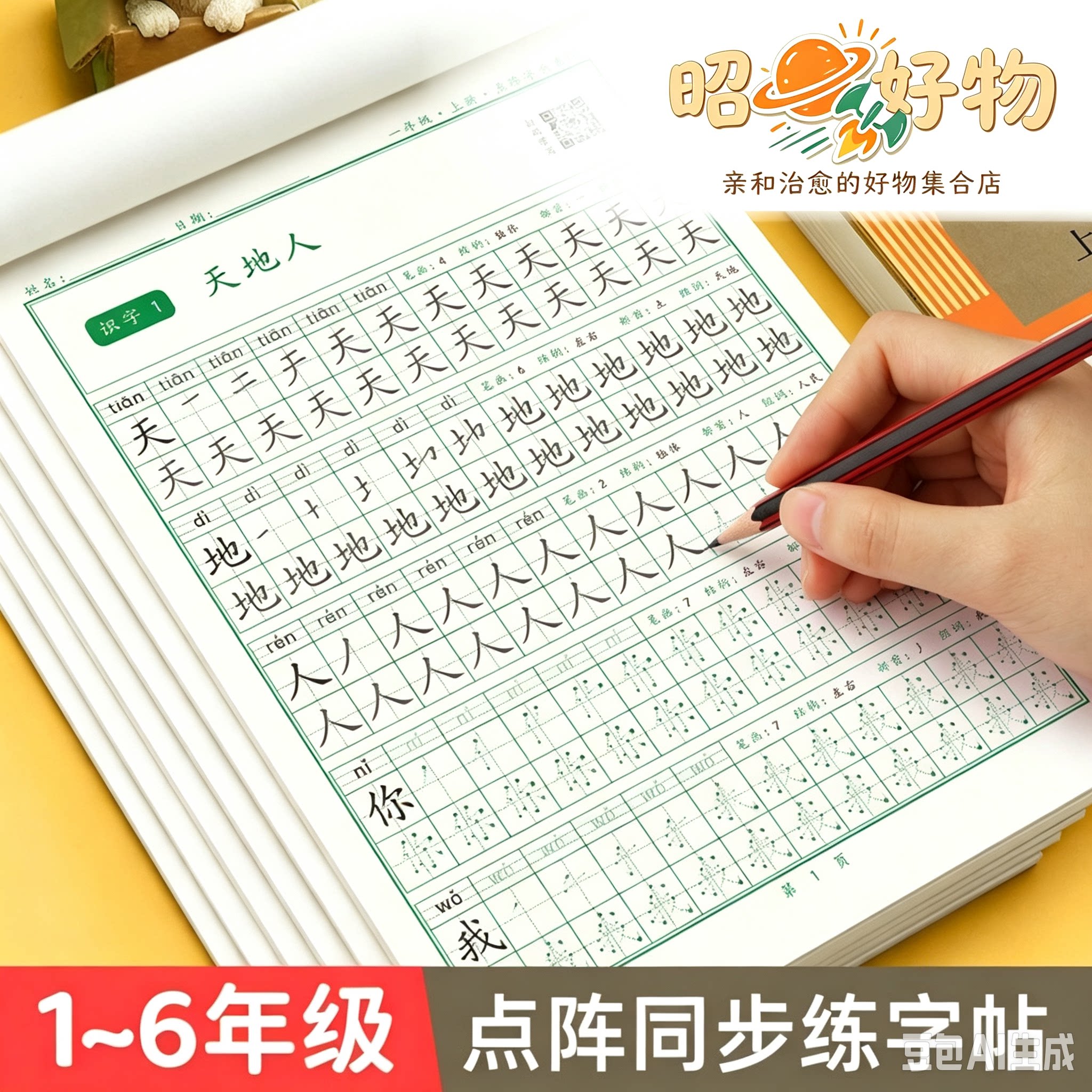 语文练字帖2025年小学生专用一二三年级上下册同步训练点阵描CJ