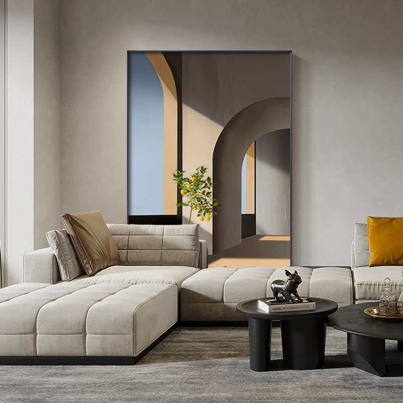 艺境 现代简约入户玄关画客厅高级建筑装饰画延伸走廊样板间挂画