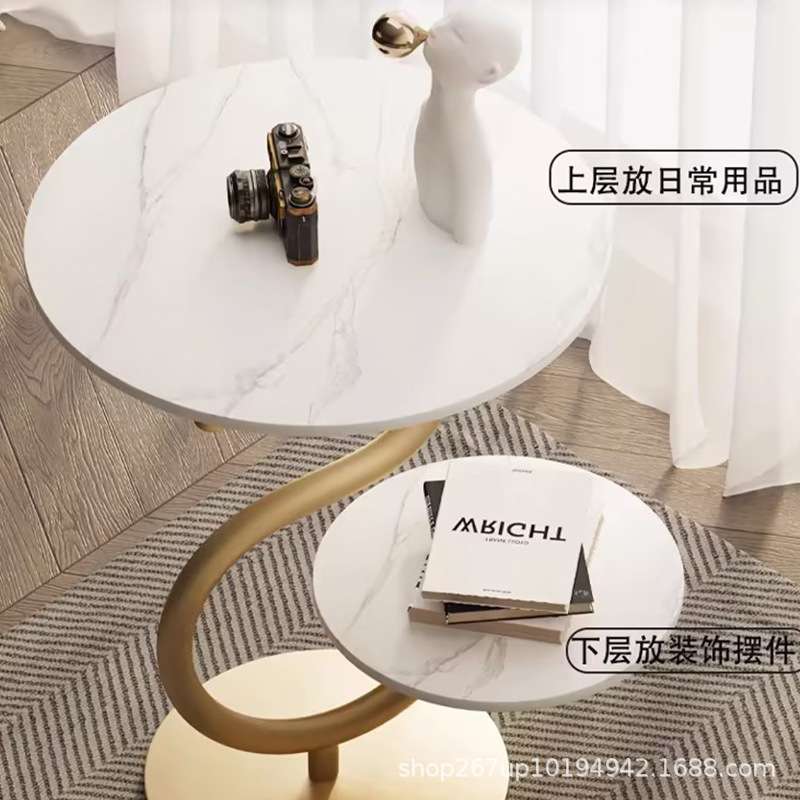 欧式床边桌阳台休闲小圆形民宿沙发桌家用客厅轻奢创意茶几桌边几