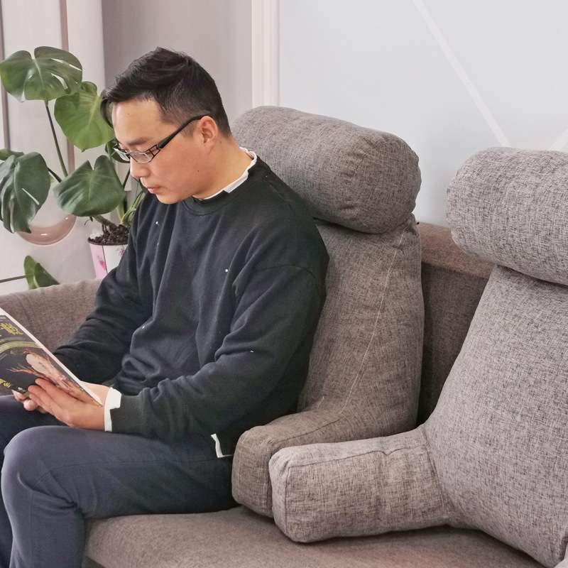 加厚仿棉麻抱枕跨境阅读枕亚马逊长脚靠垫沙发靠背纯色垫日式风