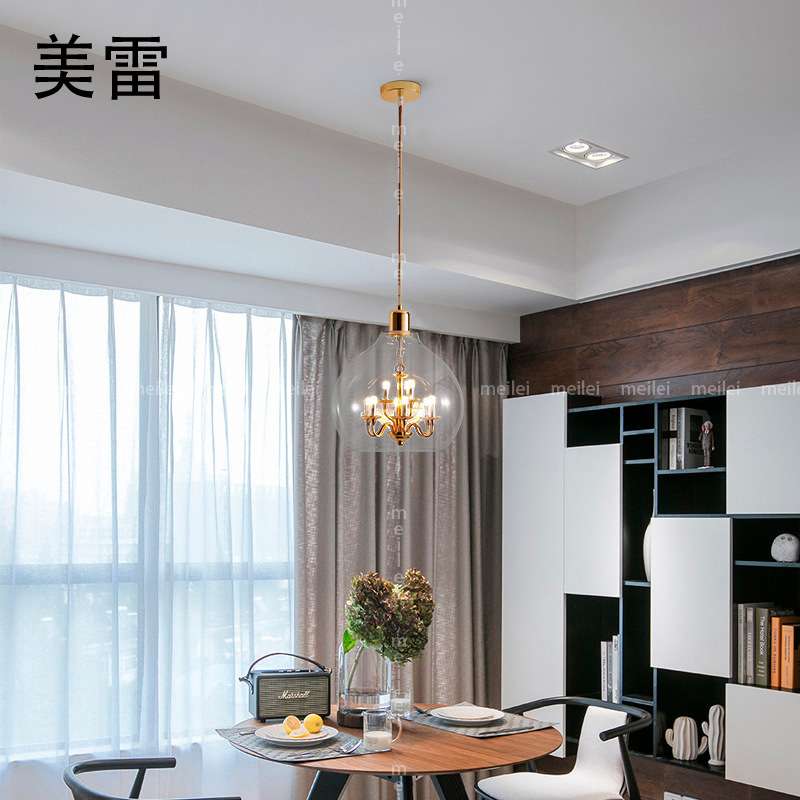 现代简约个性创意客厅卧室床头餐桌书房样板间复古小烛台玻璃吊灯
