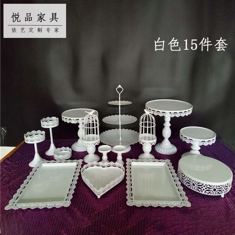 欧式铁艺蛋糕盘 西点盘子婚庆甜品台点心杯子蛋糕架蛋糕
