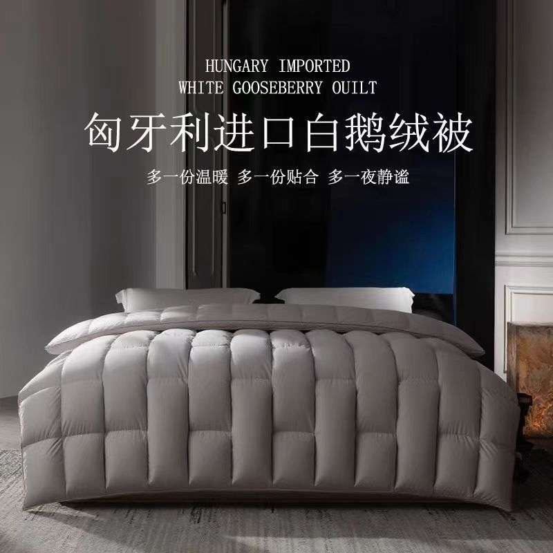 进口羽绒被秋冬被加厚保暖蓄热冬被95白鹅绒被单双人被
