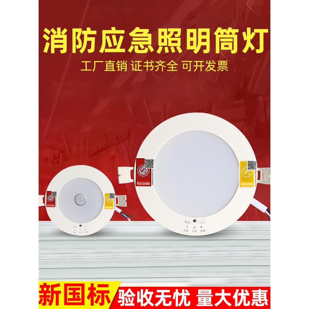 嵌入式消防应急筒灯商场家庭通道集成Led射灯隐藏式停电应急照明