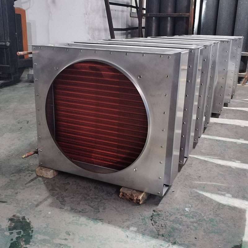 风冷冷凝器制冷海鲜柜铜翅片水冷散热器冷库单风口换热器厂家非标