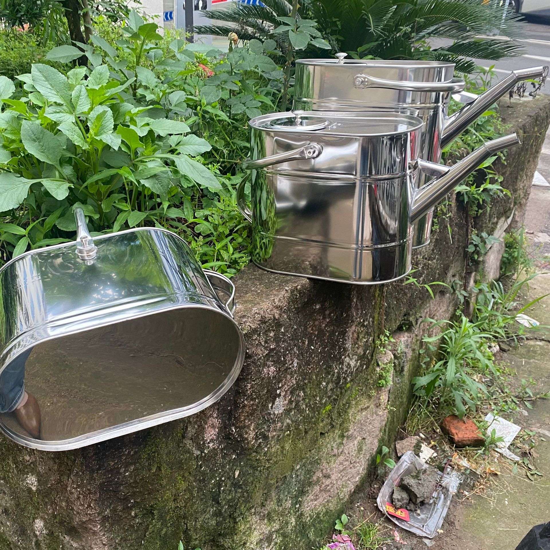 304不锈钢加油壶10升20升带过滤网长嘴手提加油桶带盖卸油桶