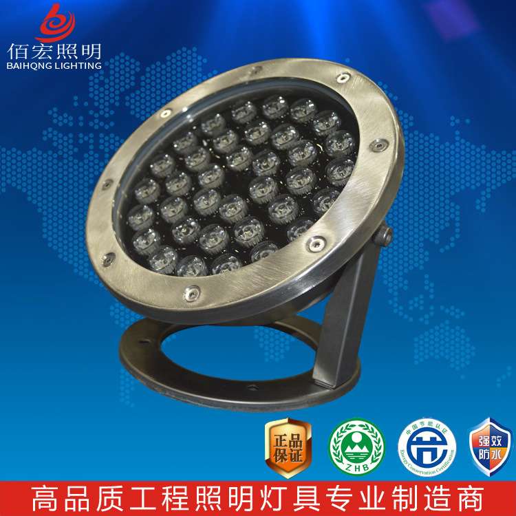 圆形led水底灯18W24W 单色RGB户外喷泉灯DMX512水池灯水下灯