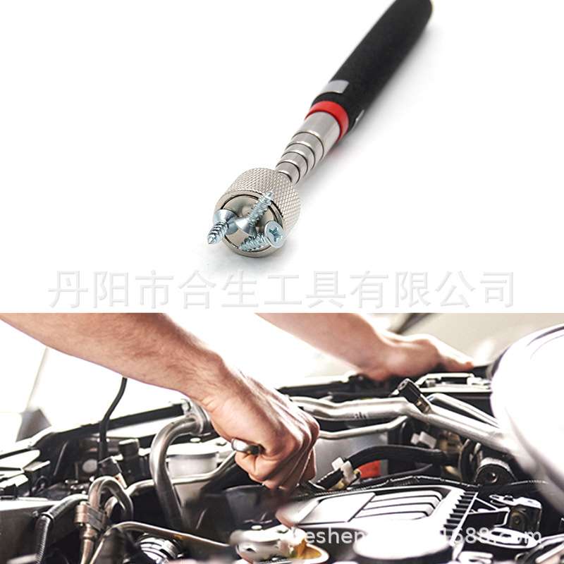 便携式带笔夹磁性可伸缩捡拾器 磁铁吸力吸铁棒吸力棒拿取器工具