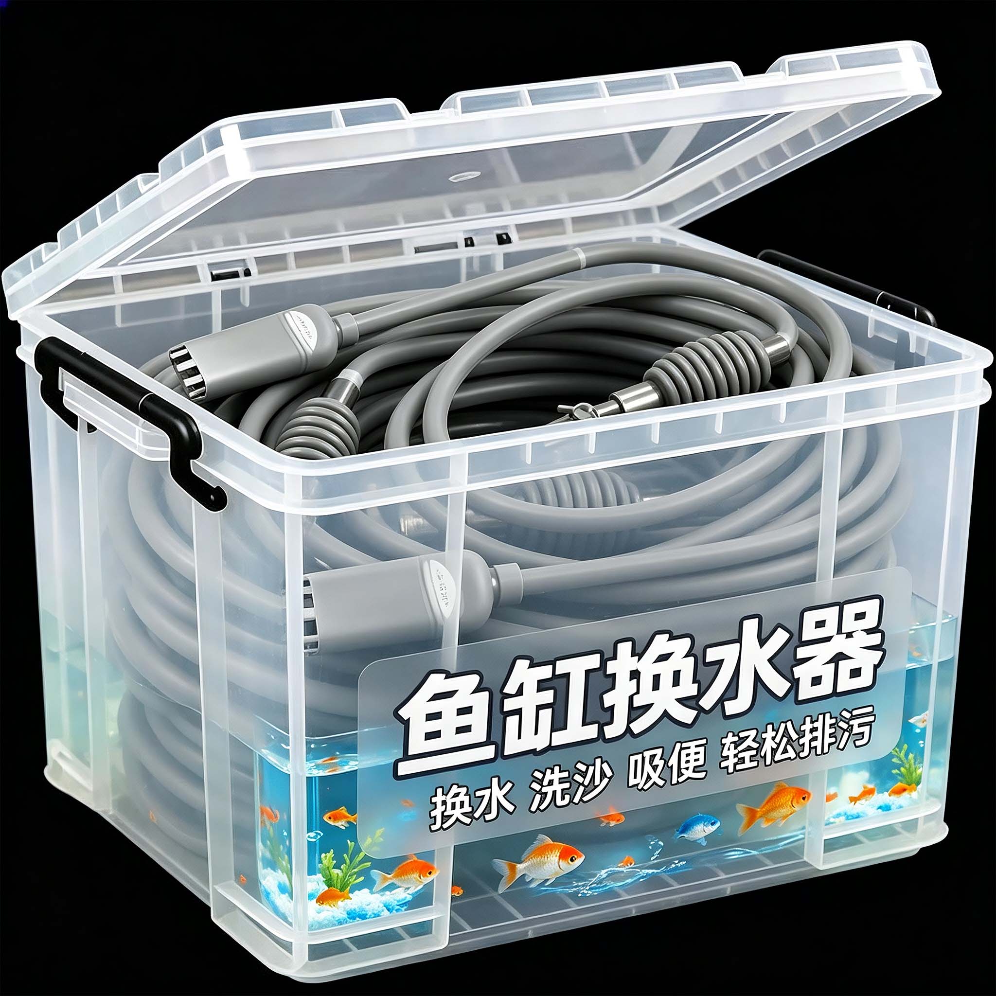 鱼缸换水器神器虹吸换水管抽水清洗砂便手动清理清洁吸粪水器洗沙