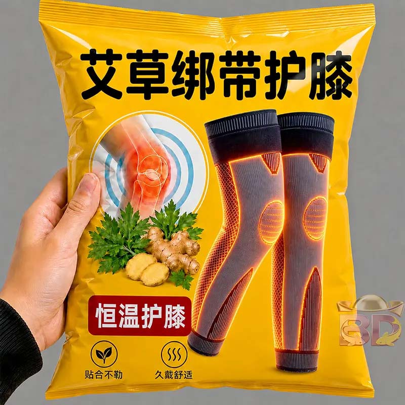 护膝秋冬加长绑带护膝盖男女士保暖老寒腿关节防滑加压运动护腿套