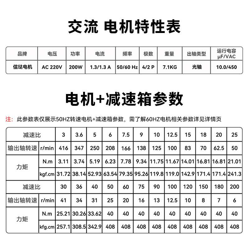 信达工厂200W单相定速电机220V交流齿轮减速电动机小型升降机马达