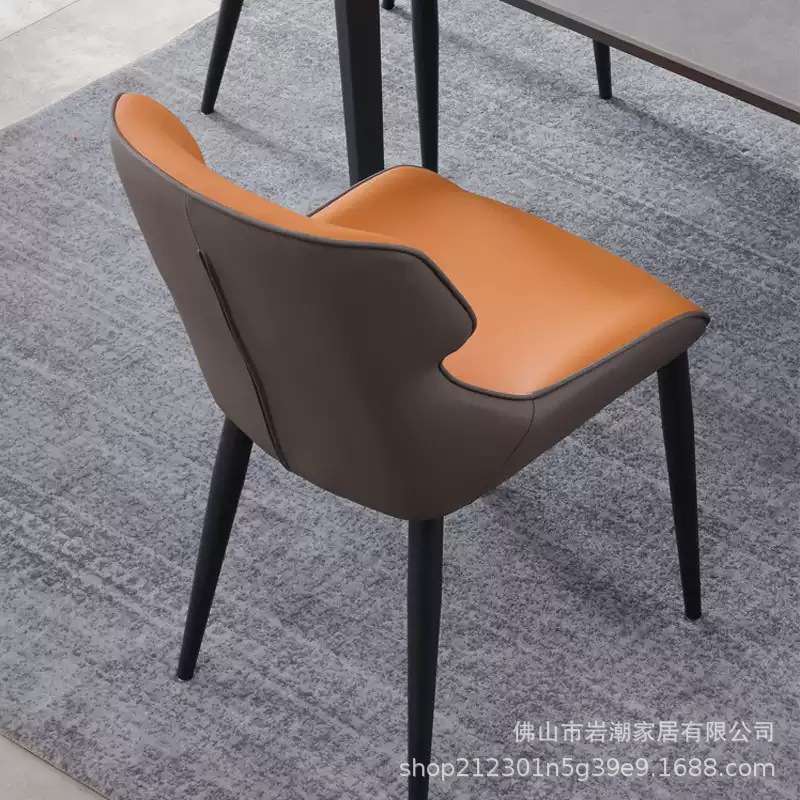 现代简约餐椅家用北欧轻奢靠背椅娃娃椅酒店餐厅创意皮椅温莎椅