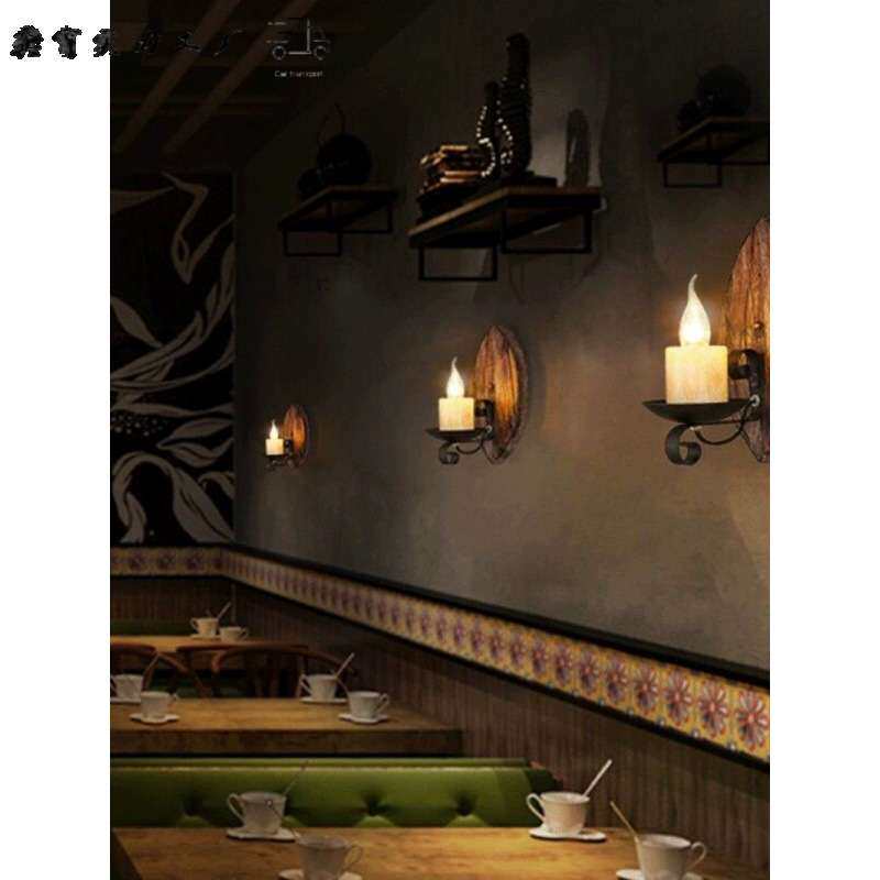 美式复古工业风LOFT实木创意个性酒吧怀旧咖啡馆餐厅船木装饰壁灯