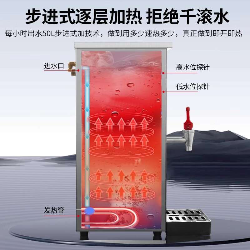 挂壁式开水机商用奶茶店步进式烧开水器全自动咖啡店微电脑烧水机