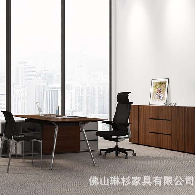 Action极刻实木油漆大班台经理实木油漆大班桌总监实木油漆办公桌