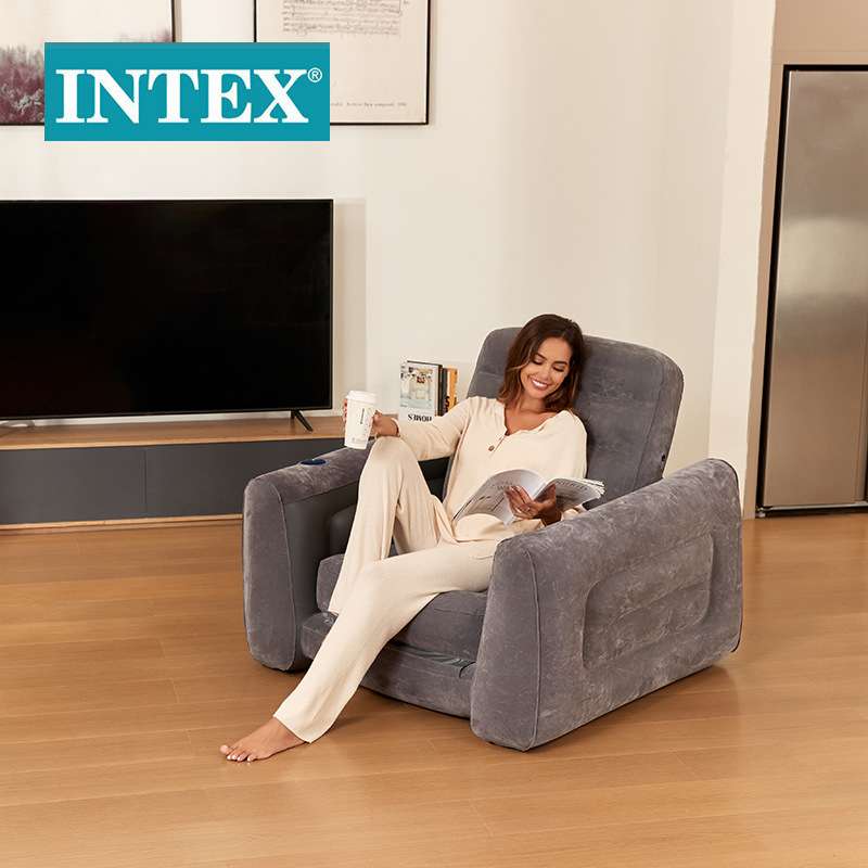 INTEX66551方形单人沙发办公室充气折叠床居家客厅充气座椅