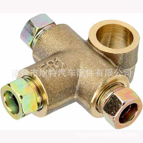 油管黄铜三通F型 M10*1螺纹油管配件 Car Brake Tee, 3-Way 10mm