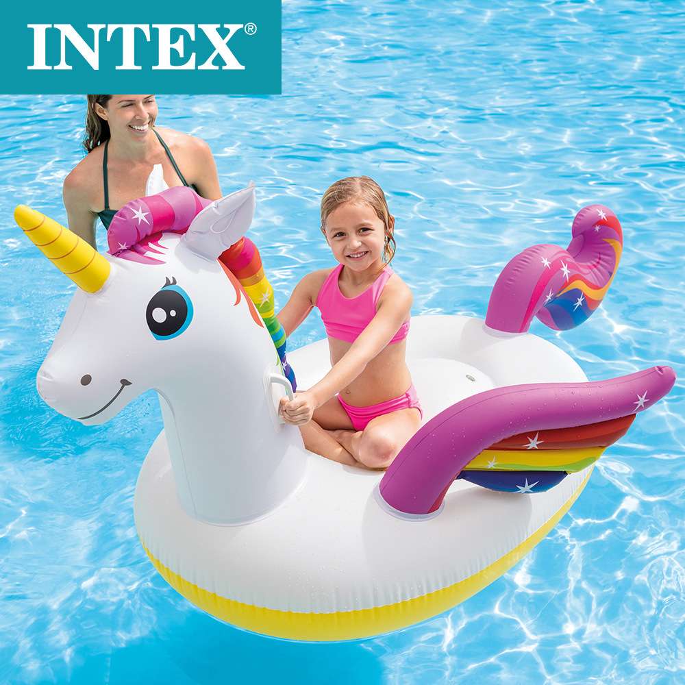 INTEX57561新款独角兽坐骑水上浮排休闲娱乐浮排充气浮排冲气儿童