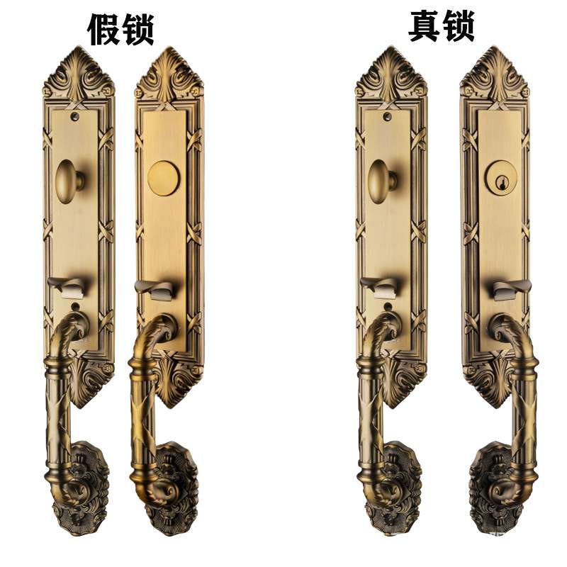 奥美迪 I9493别墅门锁双开门子母门锌合金复古欧式青古铜高档门锁
