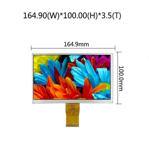 7寸液晶显示屏 1024*600 IPS LCD IPS RGB 5.5厚工控屏 车载智能