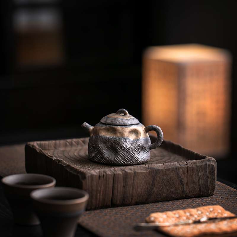 轻奢高档陶瓷中式复古小茶壶单壶带过滤家用泡茶壶2024新款手抓壶