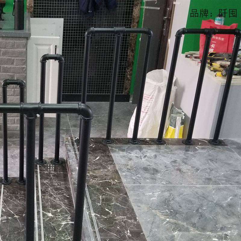 工业风铁艺个性楼梯扶手网红酒吧阁楼防护栏室内m型复古阳台栏杆
