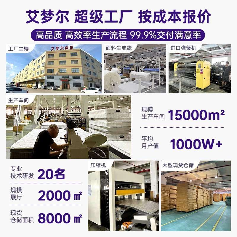 席梦思弹簧床垫20cm厚租房专用乳胶椰棕偏硬软硬两用1.5米经济型