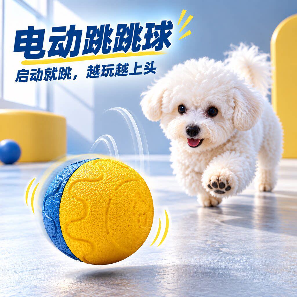 小狗狗玩具球电动跳跳球宠物幼犬自嗨解闷神器消耗体力耐咬逗狗球