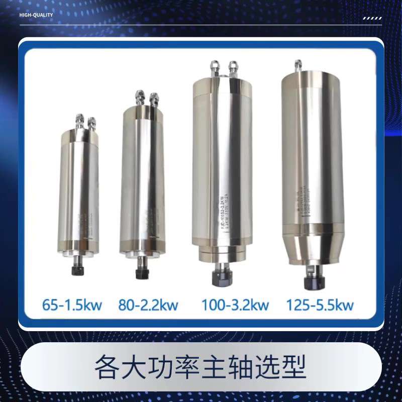 主轴电机0.8kw1.5kw2.2kw5.5kw高速数控车床配件水冷雕刻机电主轴