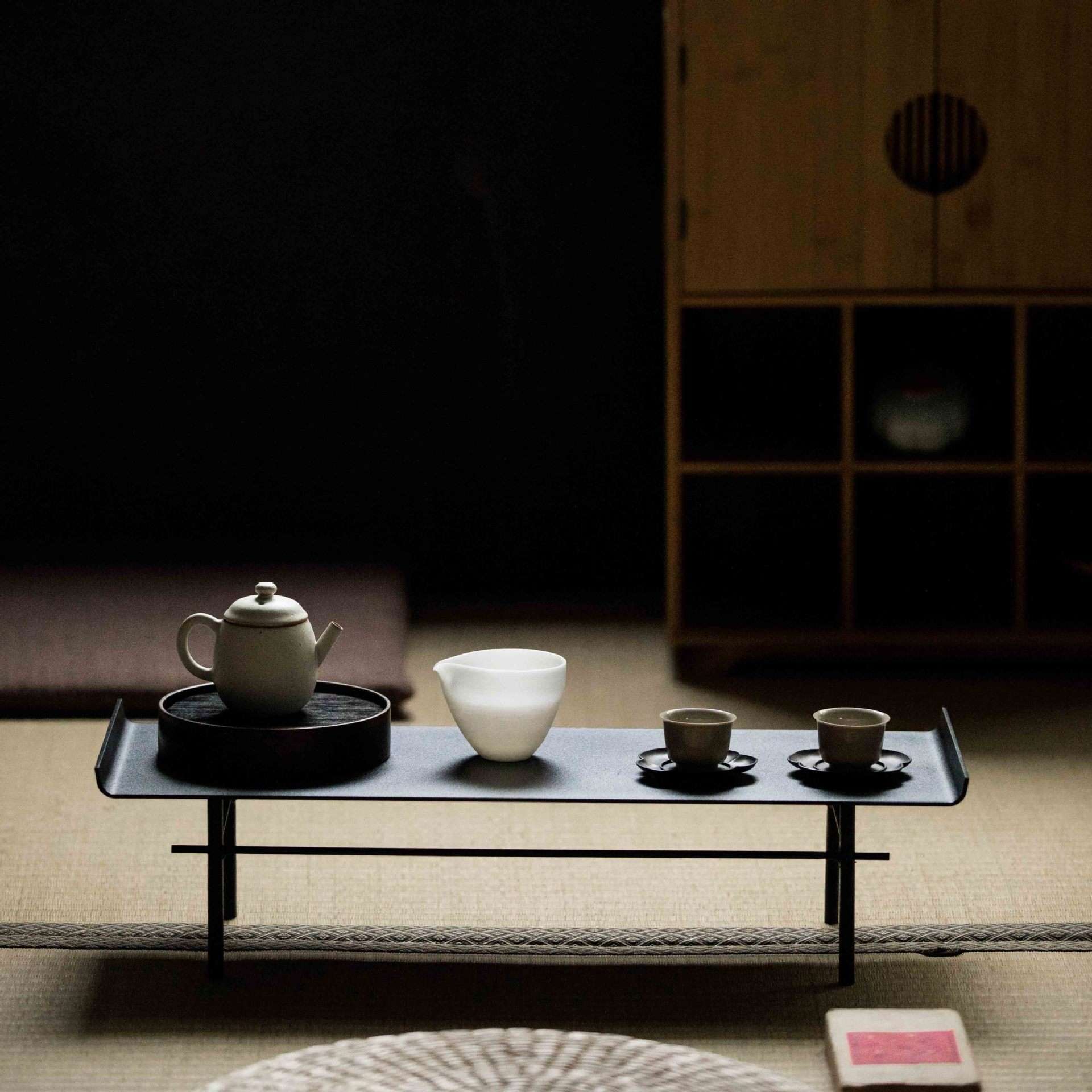 日式铁艺茶台干泡台 茶托盘茶具展示博古架茶柜收纳架茶道