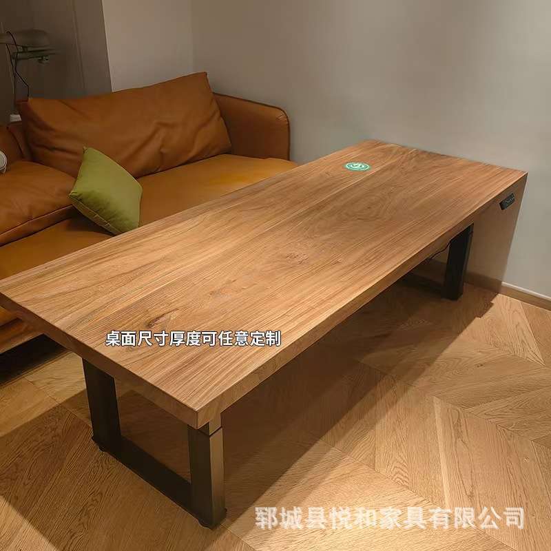 老榆木吧台板实木大板桌面板原木旧木板风化复古门板民宿茶桌面板
