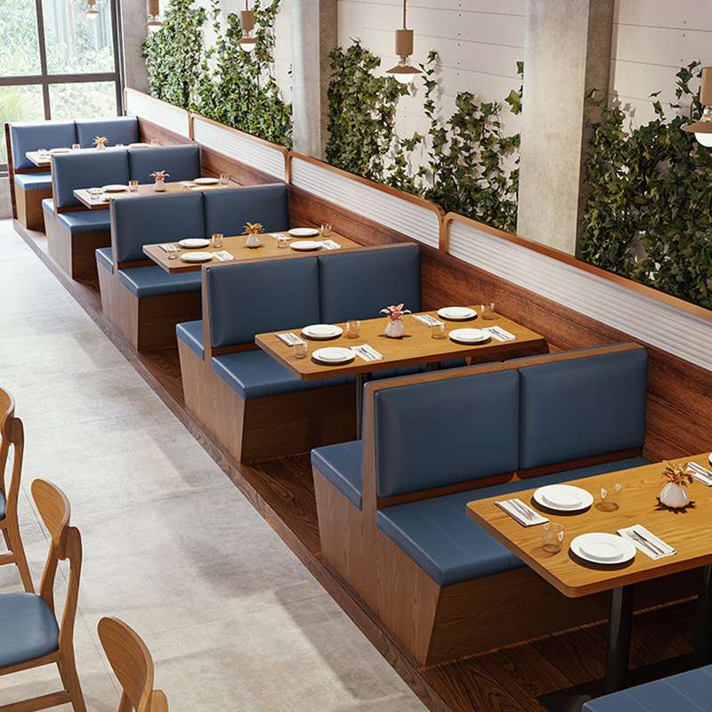 欧式咖啡厅休闲茶餐厅奶茶店靠墙卡座沙发料理店火锅店桌椅组合