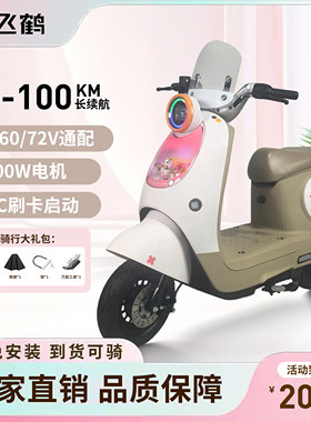 飞鹤新款电动摩托车城市代步通勤学生可DIY电动车
