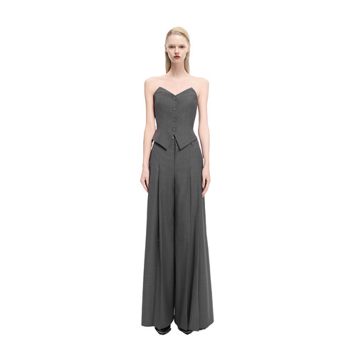 KUNSWEAR/琨丝薇尔26SP 时尚个性设计职业收腰抹胸上衣 842004050