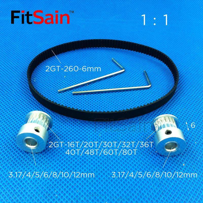 FitSain--2GT 16齿20齿30齿32齿带宽6同步轮皮带轮齿轮DIY发电机