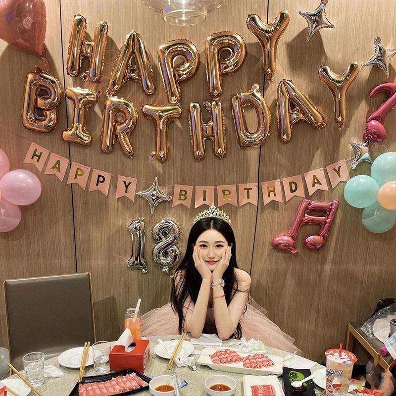 生日快乐场景酒店饭店背景布置装饰气球18岁成人礼女孩道具装饰