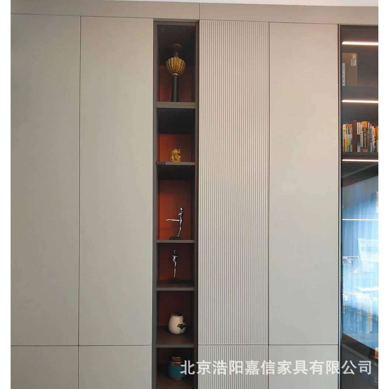 屋膜压门板储物柜一门到顶代简约万华禾香板门板北京两门三门书柜