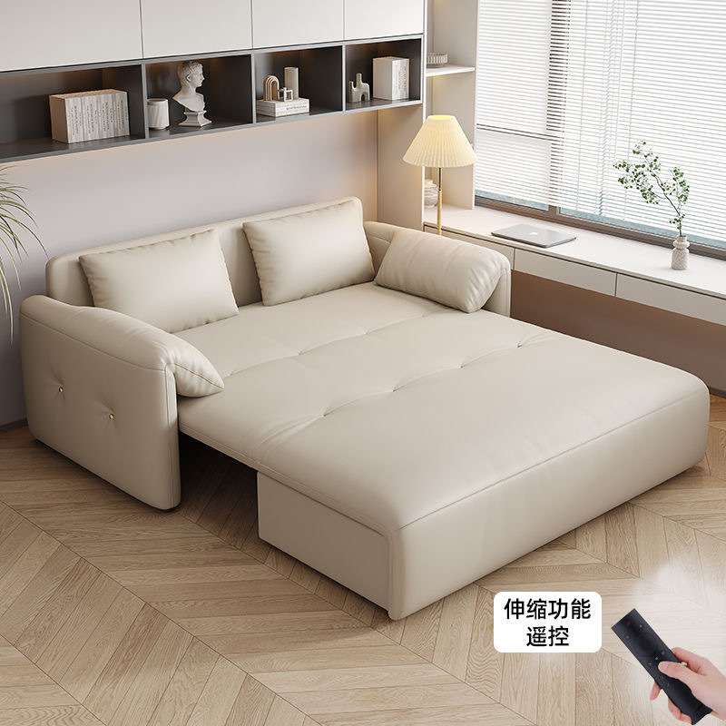沙发床电动智能两用遥控伸缩小户型客厅卧室阳台猫爪布可折叠沙发