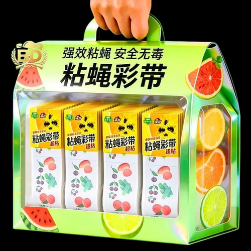 粘蝇彩带强效粘蝇安全无毒驱蚊挂件挂式家用灭蚊强力驱蚊室内热销