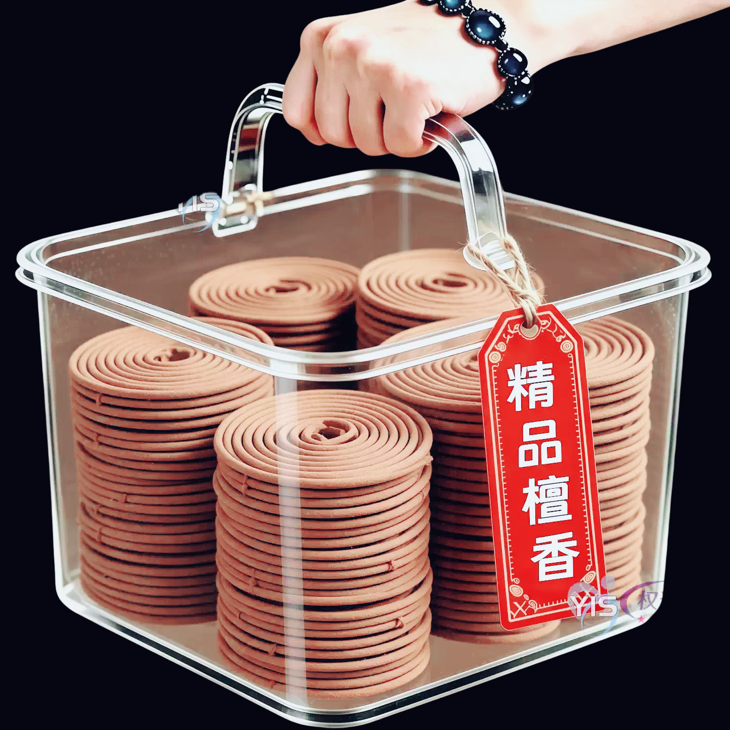 精品檀香盘香条圆形香薰棒持久留香家用熏香天然植物长香除臭热销